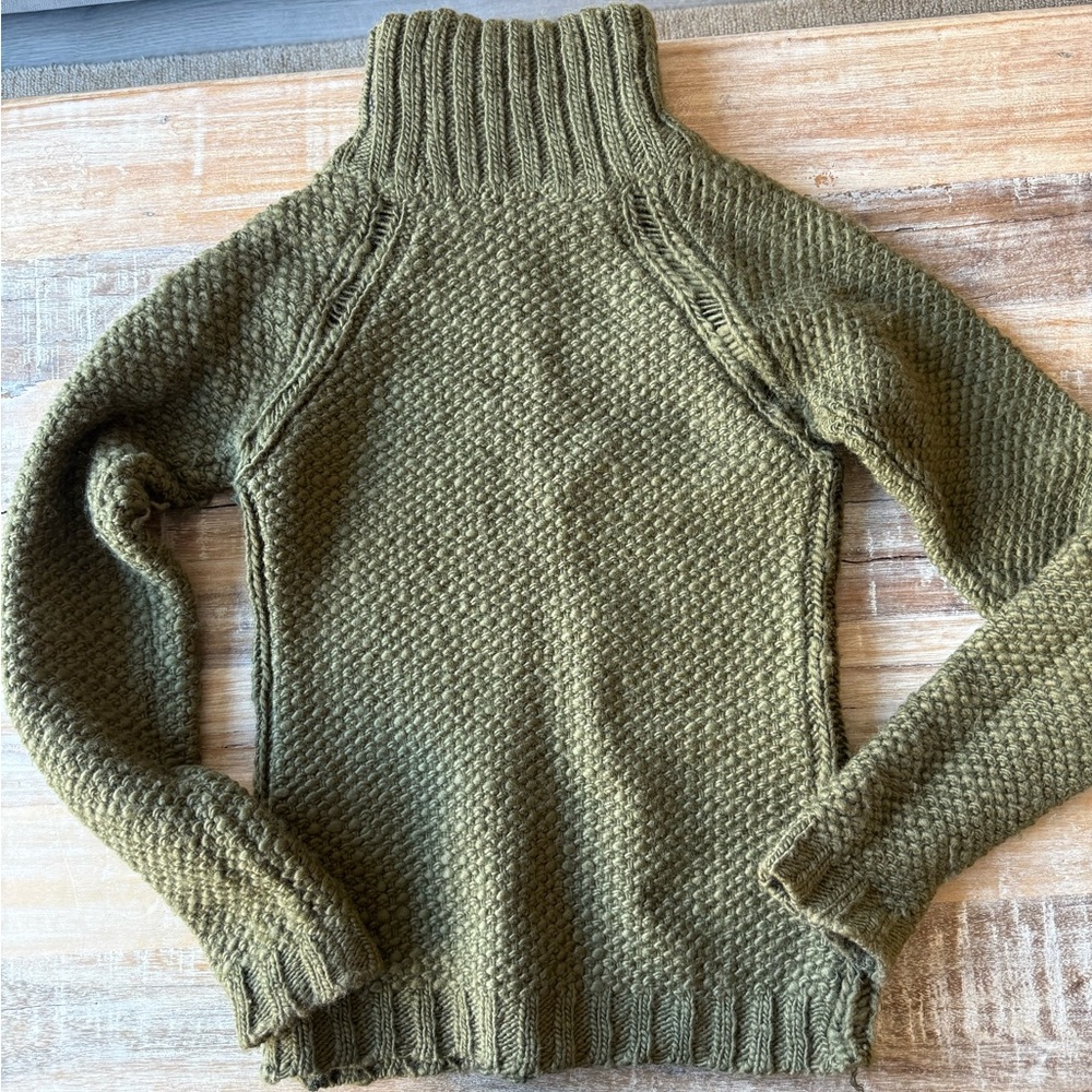 Versus Versace Olive Turtleneck Sweater for sale!